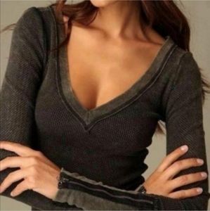 Free People Vintage Zipper Cuff Thermal